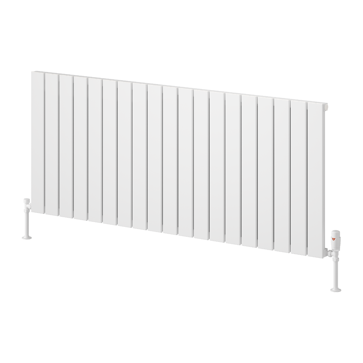 Reina Piatto Horizontal Single Aluminium Wall Mounted Heated Towel Rail Radiator White