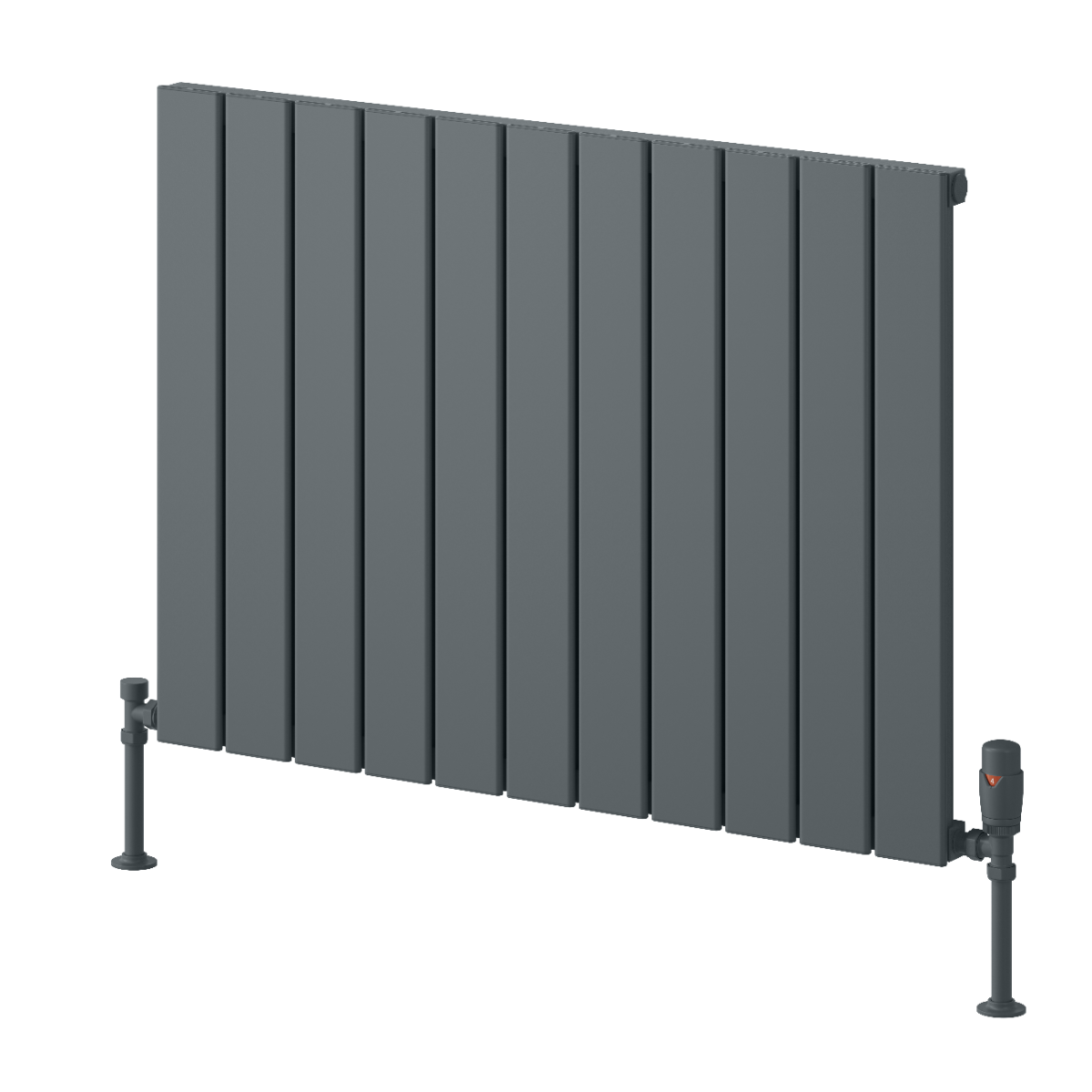 Reina Piatto Horizontal Single Aluminium Wall Mounted Heated Towel Rail Radiator Anthracite