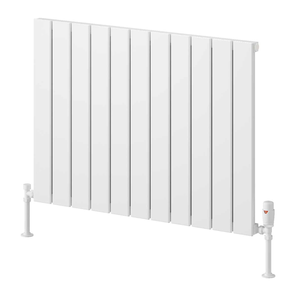 Reina Piatto Horizontal Single Aluminium Wall Mounted Heated Towel Rail Radiator White