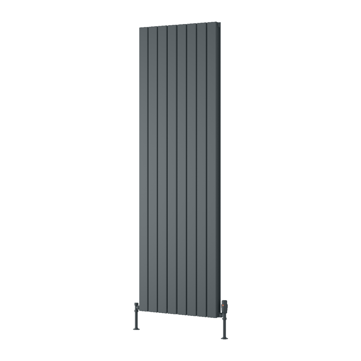 Reina Piatto Vertical Double Aluminium Wall Mounted Heated Towel Rail Radiator Anthracite