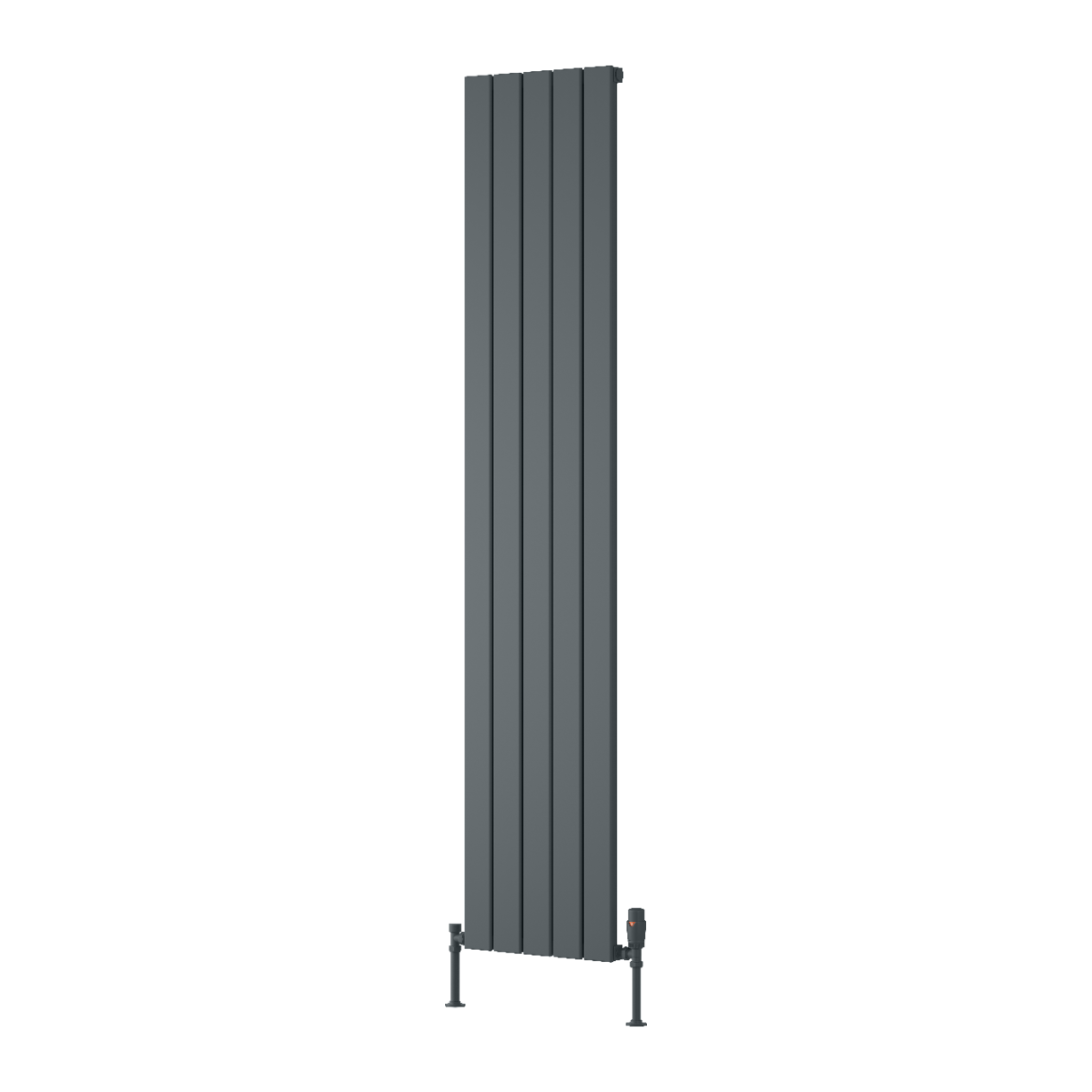 Reina Piatto Vertical Single Aluminium Wall Mounted Heated Towel Rail Radiator Anthracite