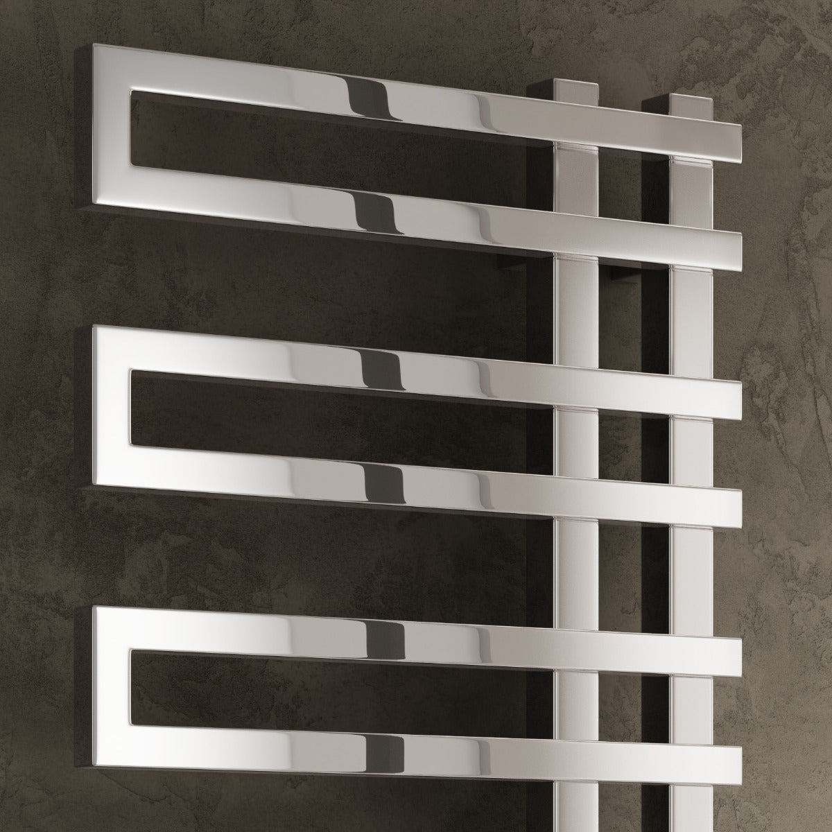 Reina Pietra Mild Steel Wall Mounted Heated Towel Rail Radiator Chrome