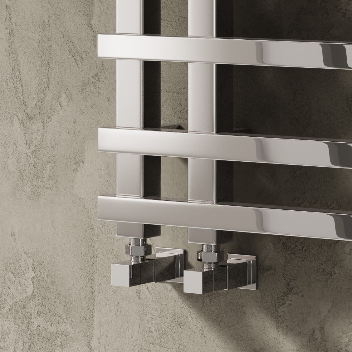 Reina Pietra Mild Steel Wall Mounted Heated Towel Rail Radiator Chrome