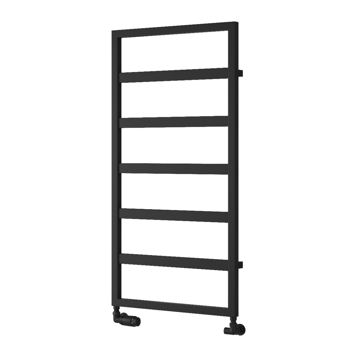 Reina Rezzo Mild Steel Wall Mounted Heated Towel Rail Radiator Black