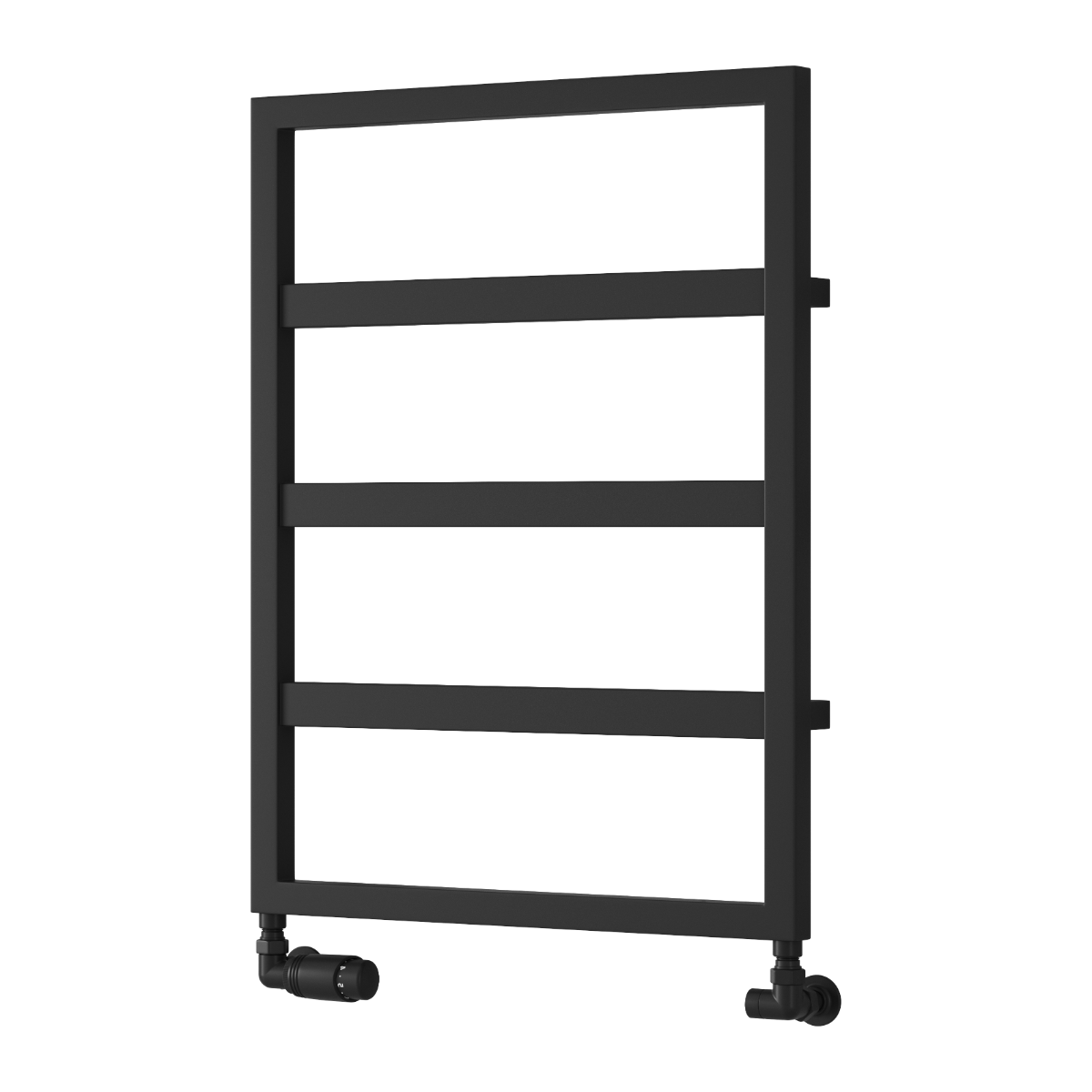 Reina Rezzo Mild Steel Wall Mounted Heated Towel Rail Radiator Black