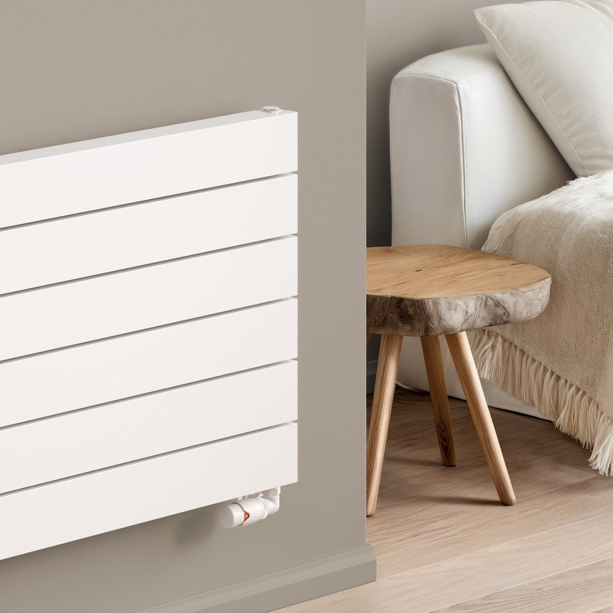 Reina Rienza Aluminium Wall Mounted Heated Towel Rail Radiator White