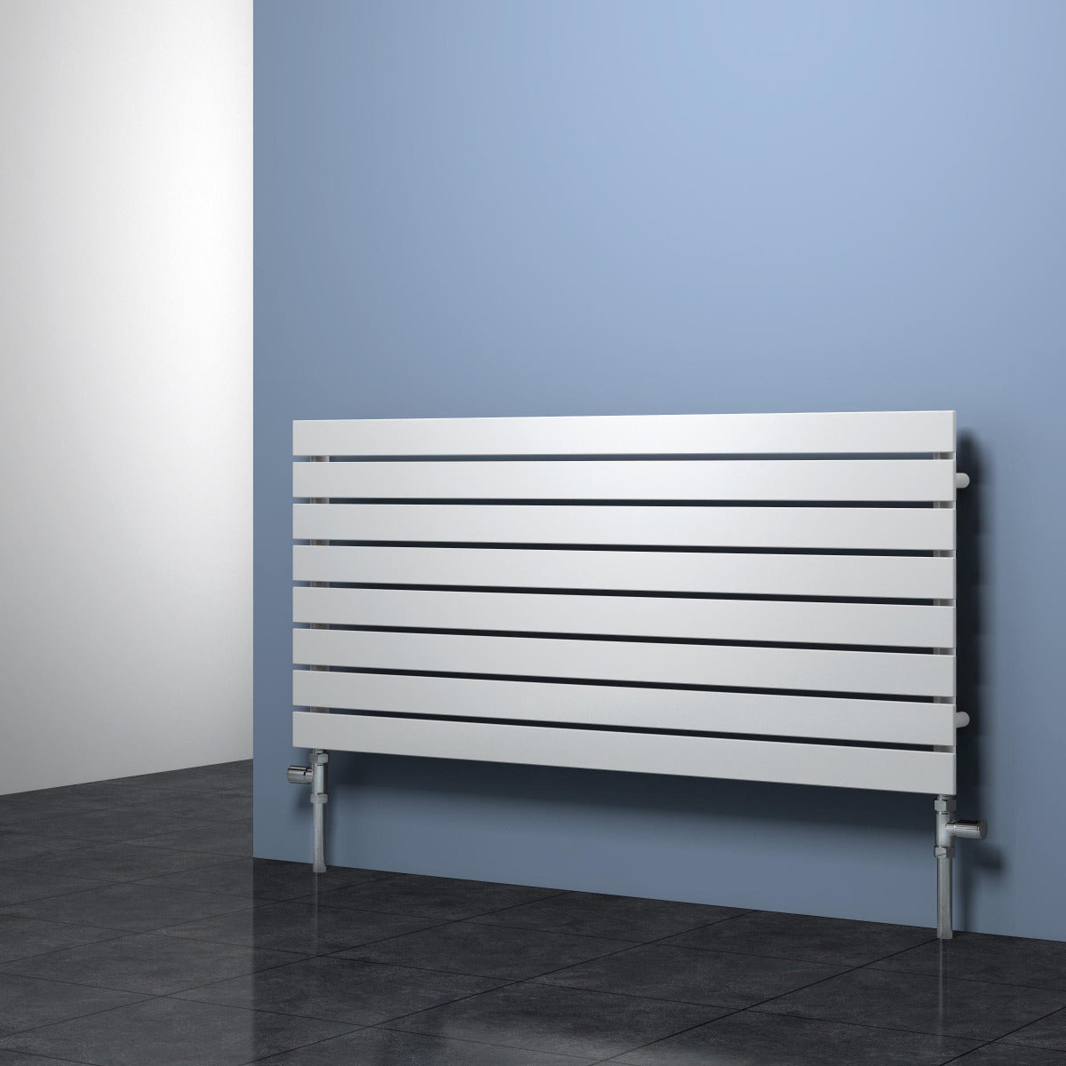 Reina Rione Single Mild Steel Wall Mounted Heated Towel Rail Radiator White
