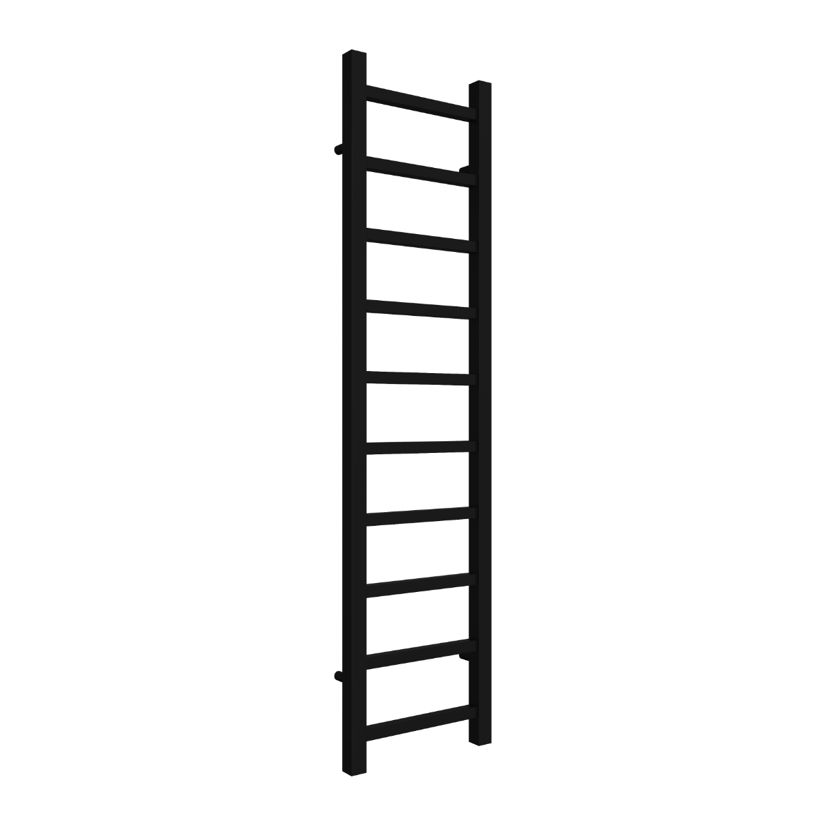 Reina Serena Mild Steel Wall Mounted Heated Towel Rail Radiator Black