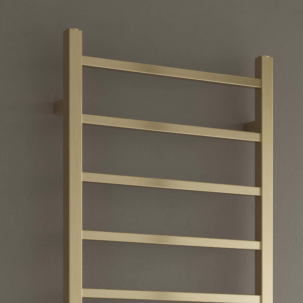 Reina Serena Mild Steel Wall Mounted Heated Towel Rail Radiator Brushed Brass