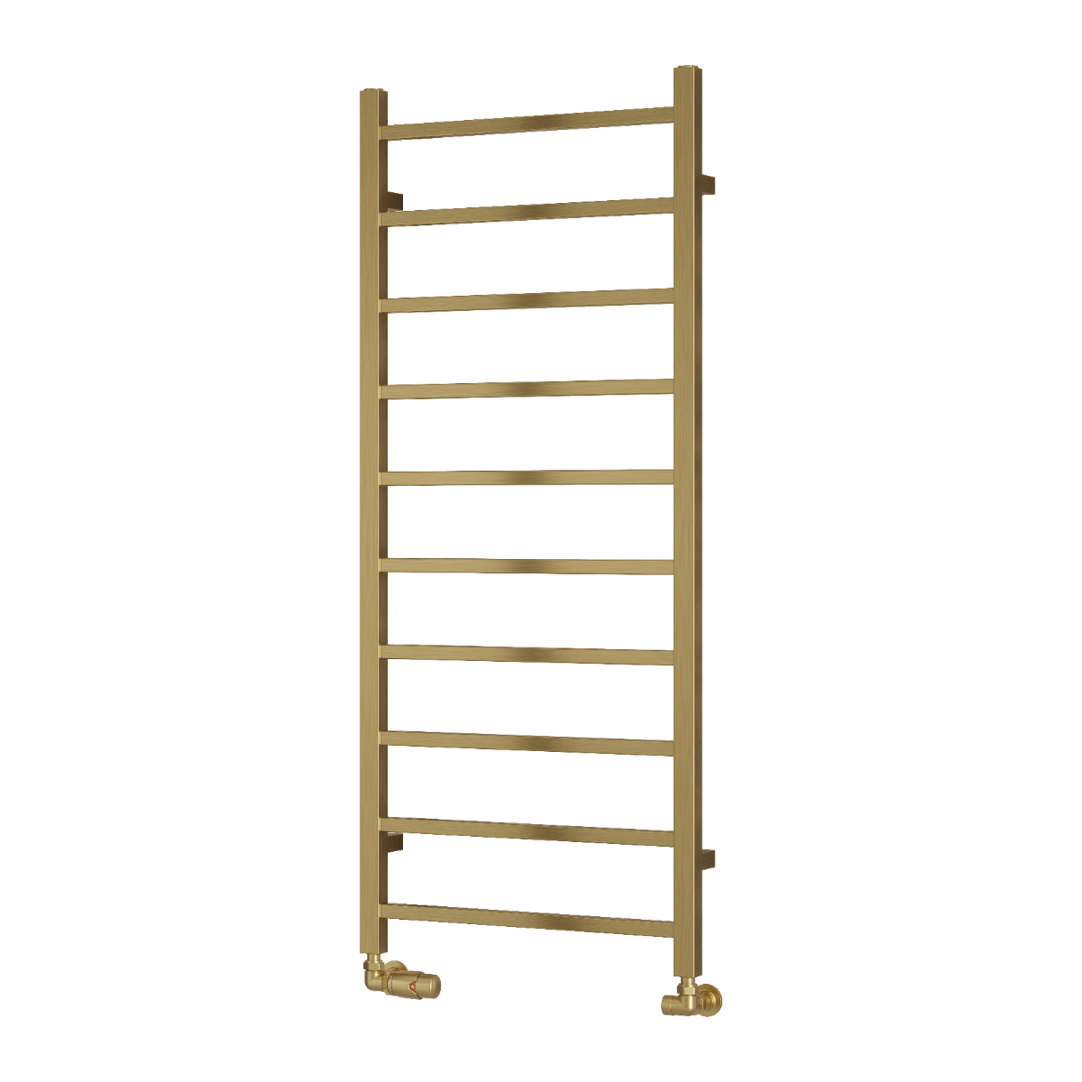 Reina Serena Mild Steel Wall Mounted Heated Towel Rail Radiator Brushed Brass