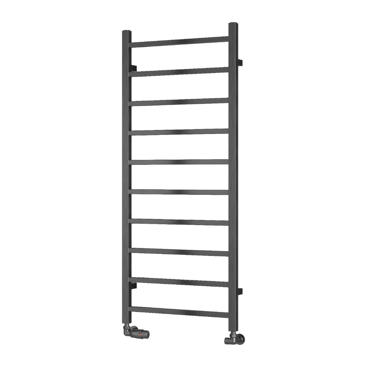 Reina Serena Mild Steel Wall Mounted Heated Towel Rail Radiator Brushed Gun Metal