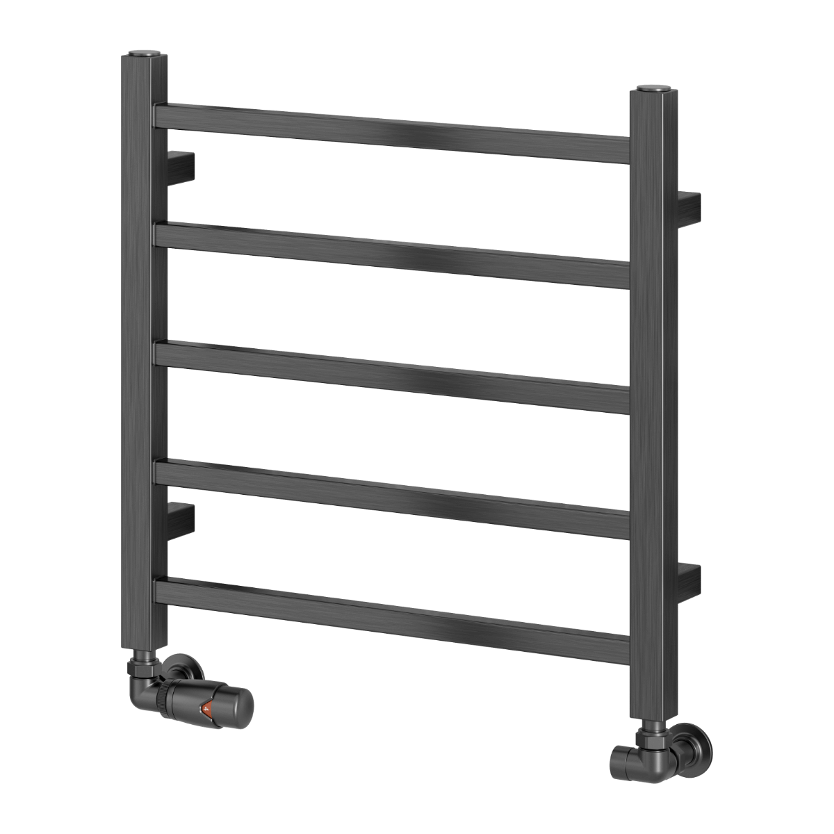 Reina Serena Mild Steel Wall Mounted Heated Towel Rail Radiator Brushed Gun Metal