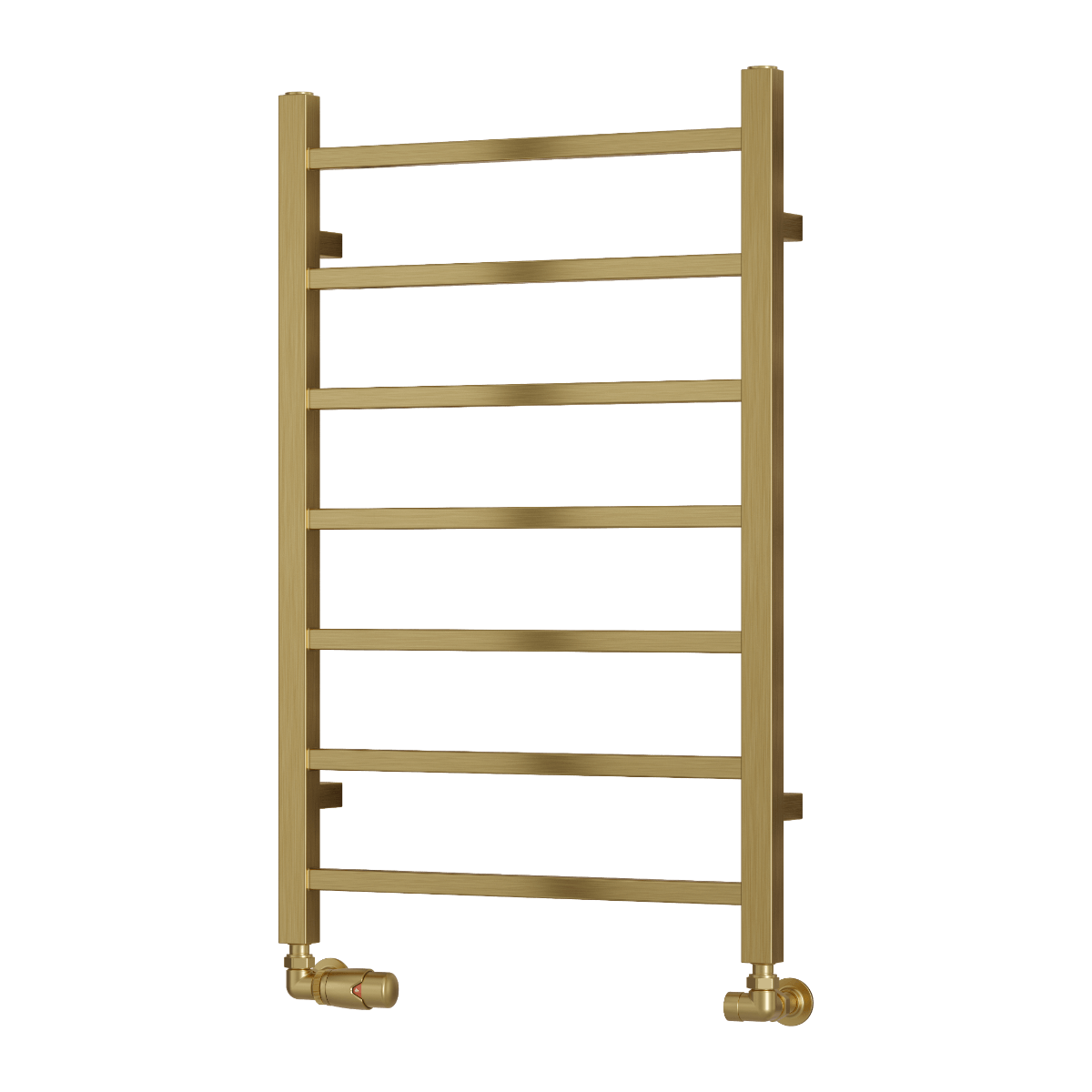 Reina Serena Mild Steel Wall Mounted Heated Towel Rail Radiator Brushed Brass