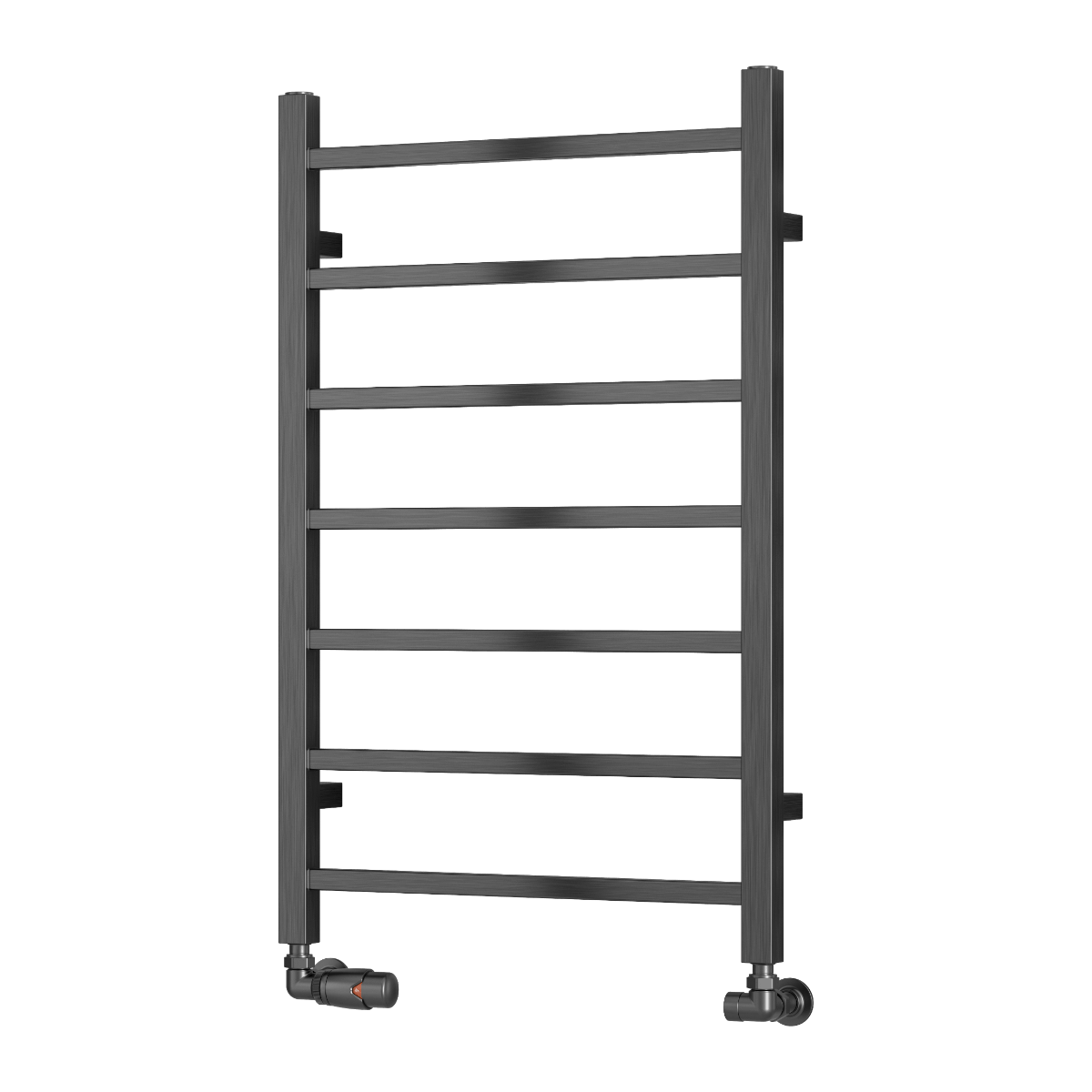 Reina Serena Mild Steel Wall Mounted Heated Towel Rail Radiator Brushed Gun Metal