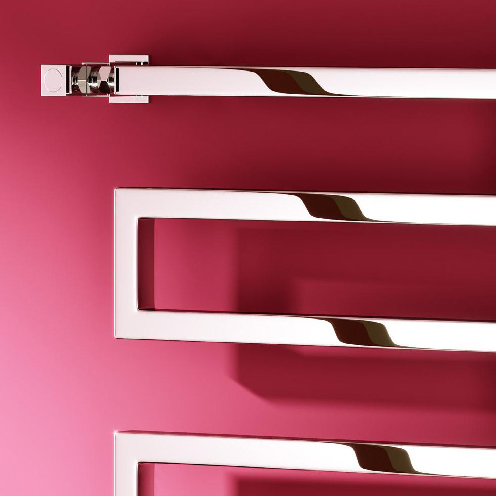 Reina Serpe Mild Steel Wall Mounted Heated Towel Rail Radiator Chrome