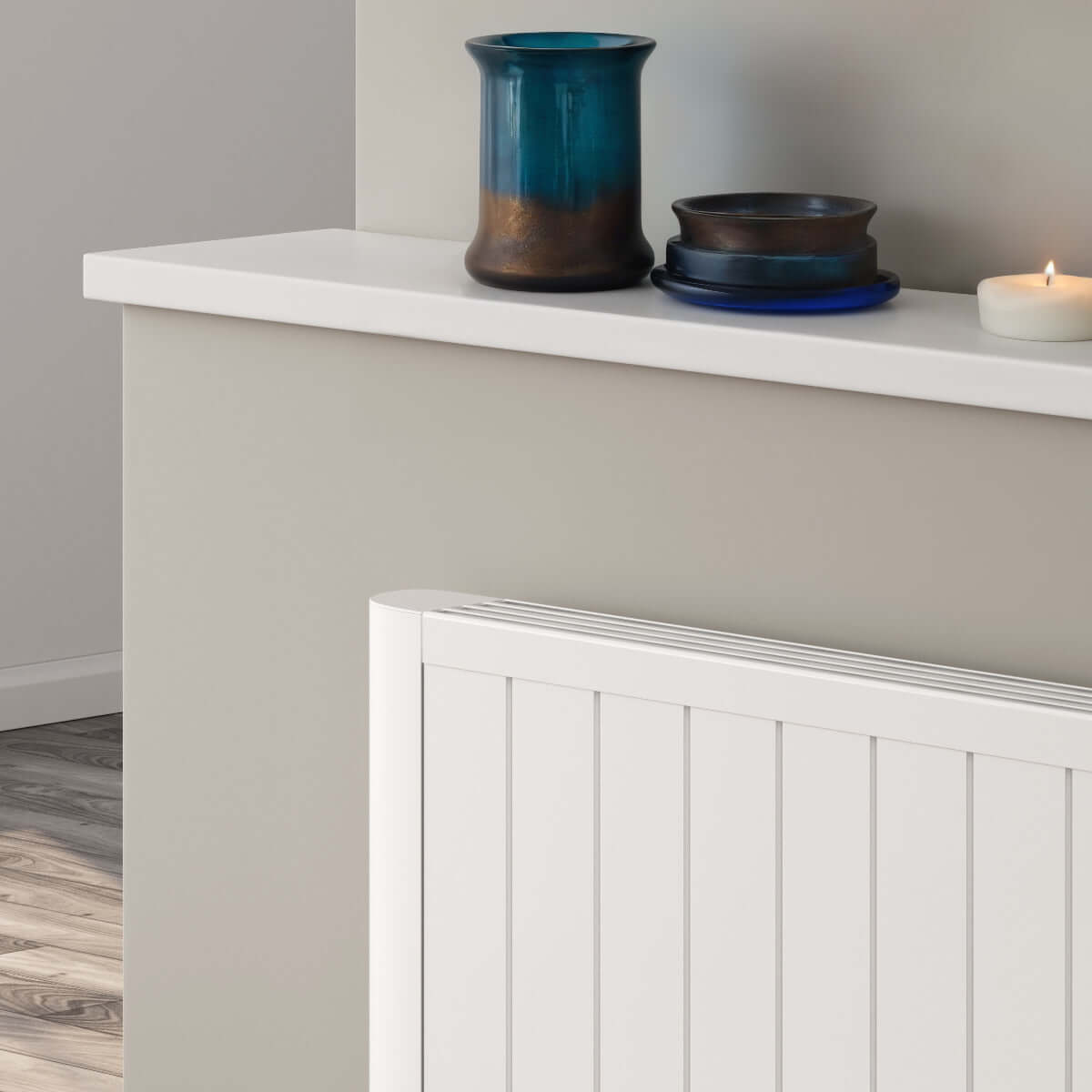 Reina Serre Aluminium Wall Mounted Heated Towel Rail Radiator White