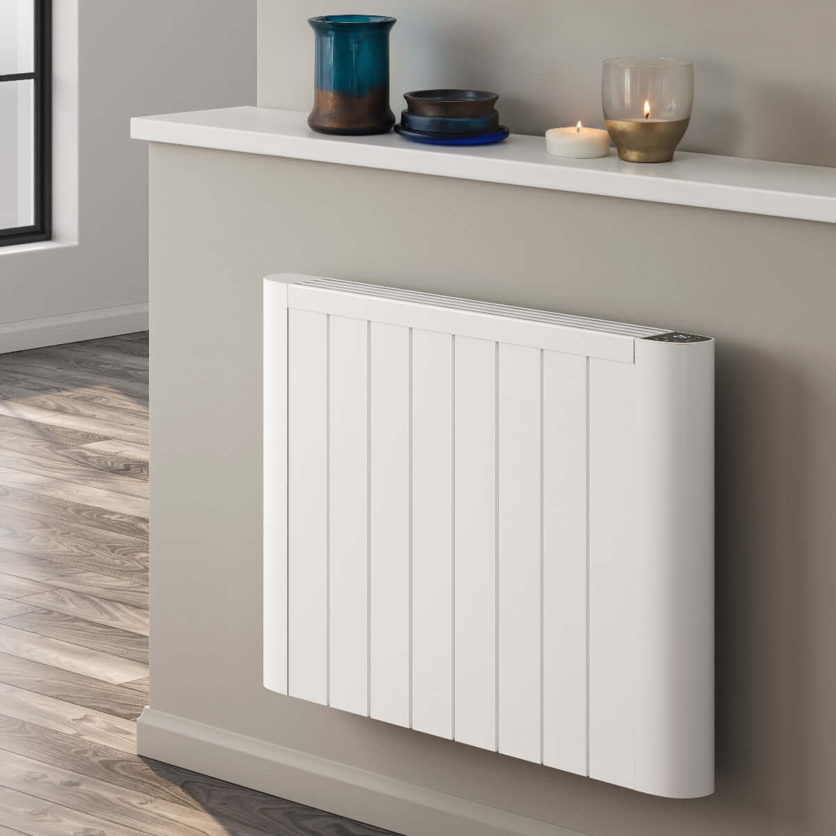 Reina Serre Aluminium Wall Mounted Heated Towel Rail Radiator White