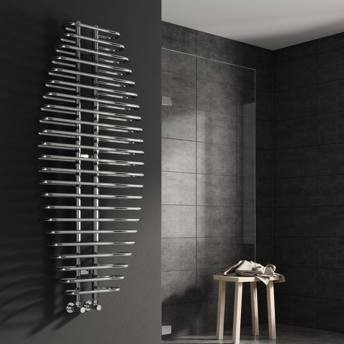 Reina Teano Mild Steel 1300x600 Chrome Towel Rail