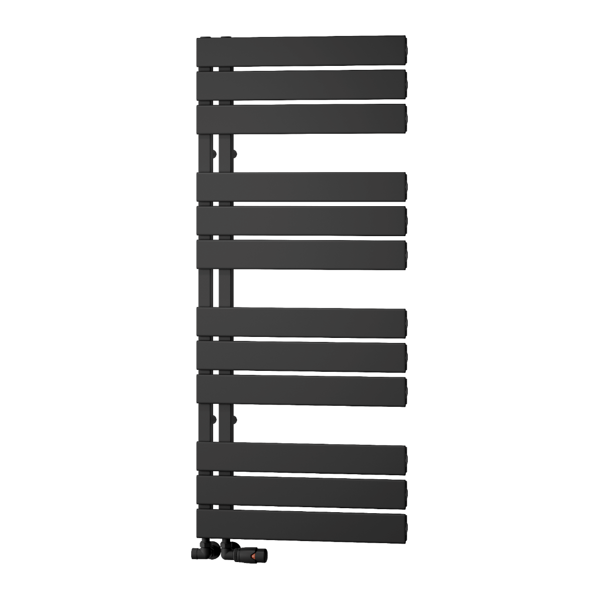 Reina Vada Aluminium Wall Mounted Heated Towel Rail Radiator Black