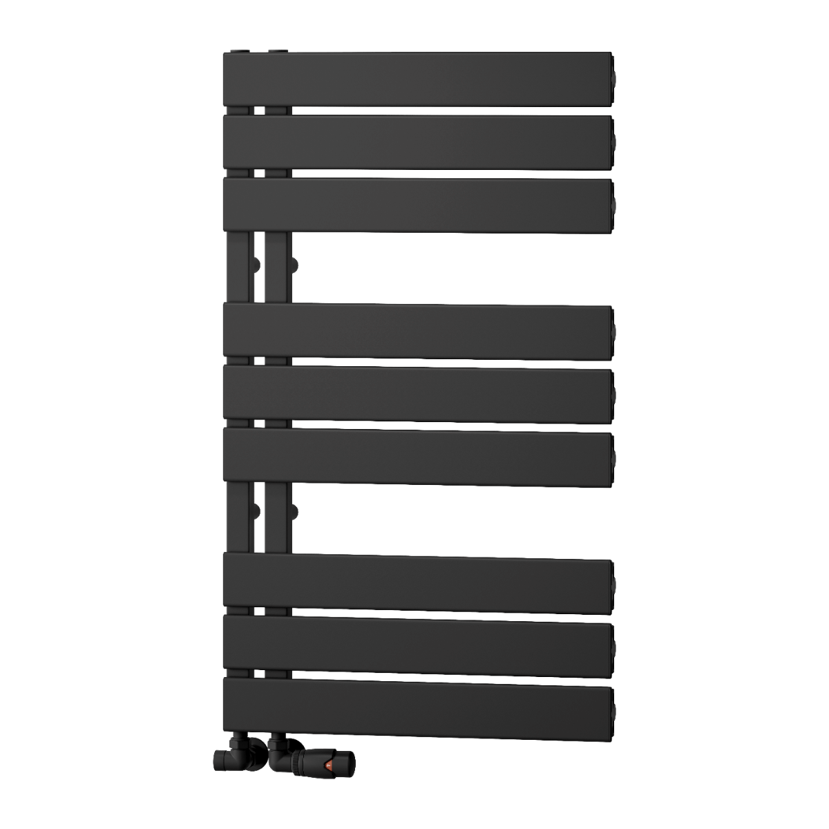 Reina Vada Aluminium Wall Mounted Heated Towel Rail Radiator Black