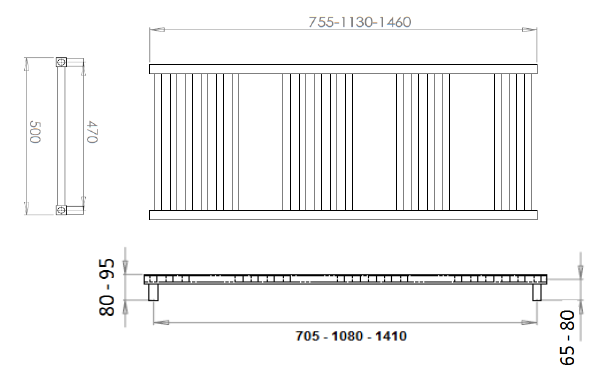Reina Vasto Mild Steel Wall Mounted Heated Towel Rail Radiator Chrome