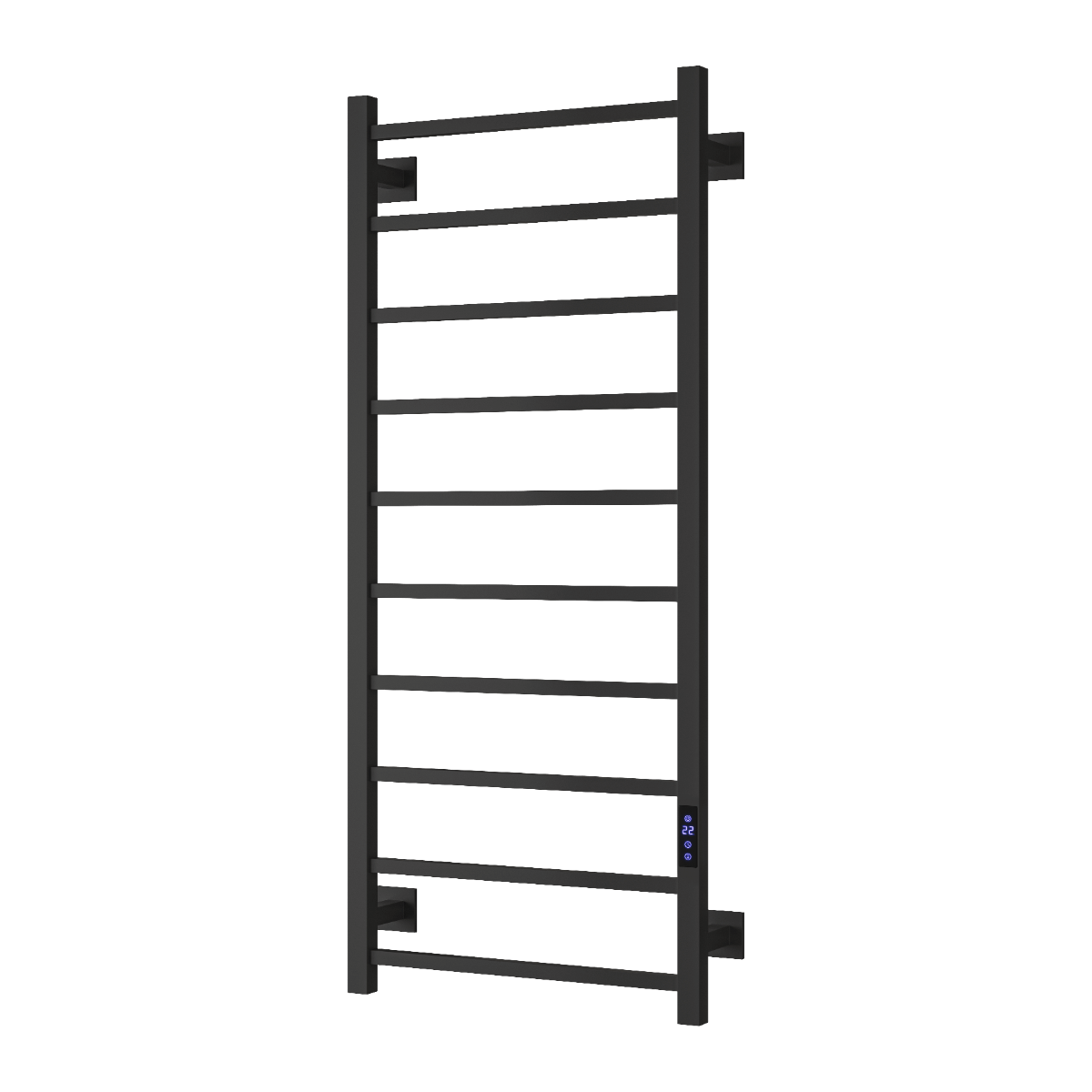Reina Velino Stainless Steel Wall Mounted Heated Towel Rail Radiator Matt Black