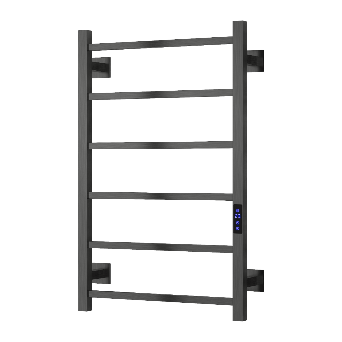 Reina Velino Stainless Steel Wall Mounted Heated Towel Rail Radiator Gun Metal