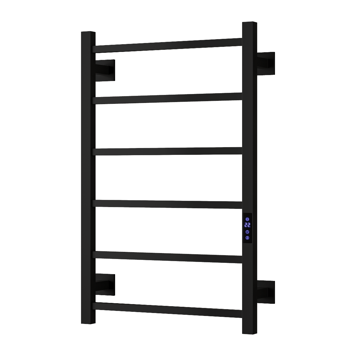 Reina Velino Stainless Steel Wall Mounted Heated Towel Rail Radiator Matt Black