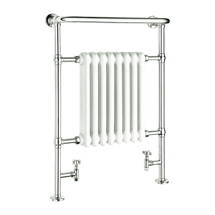 Reina Victoria Mild Steel 960x675 Chrome/White Towel Rail