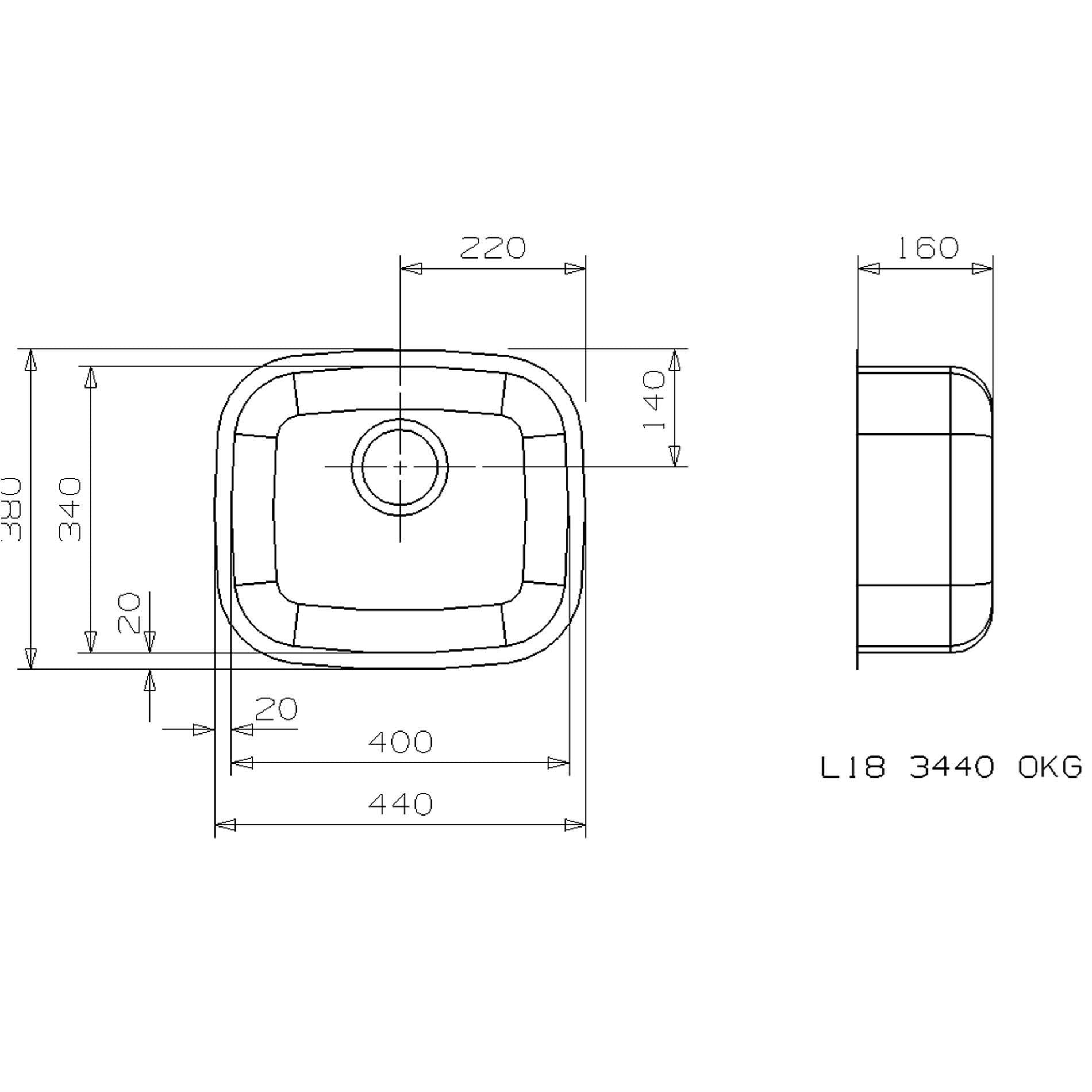 Reginox L18 3440 OKG 1.0 Polished Stainless Steel Undermount Kitchen Sink RF301S