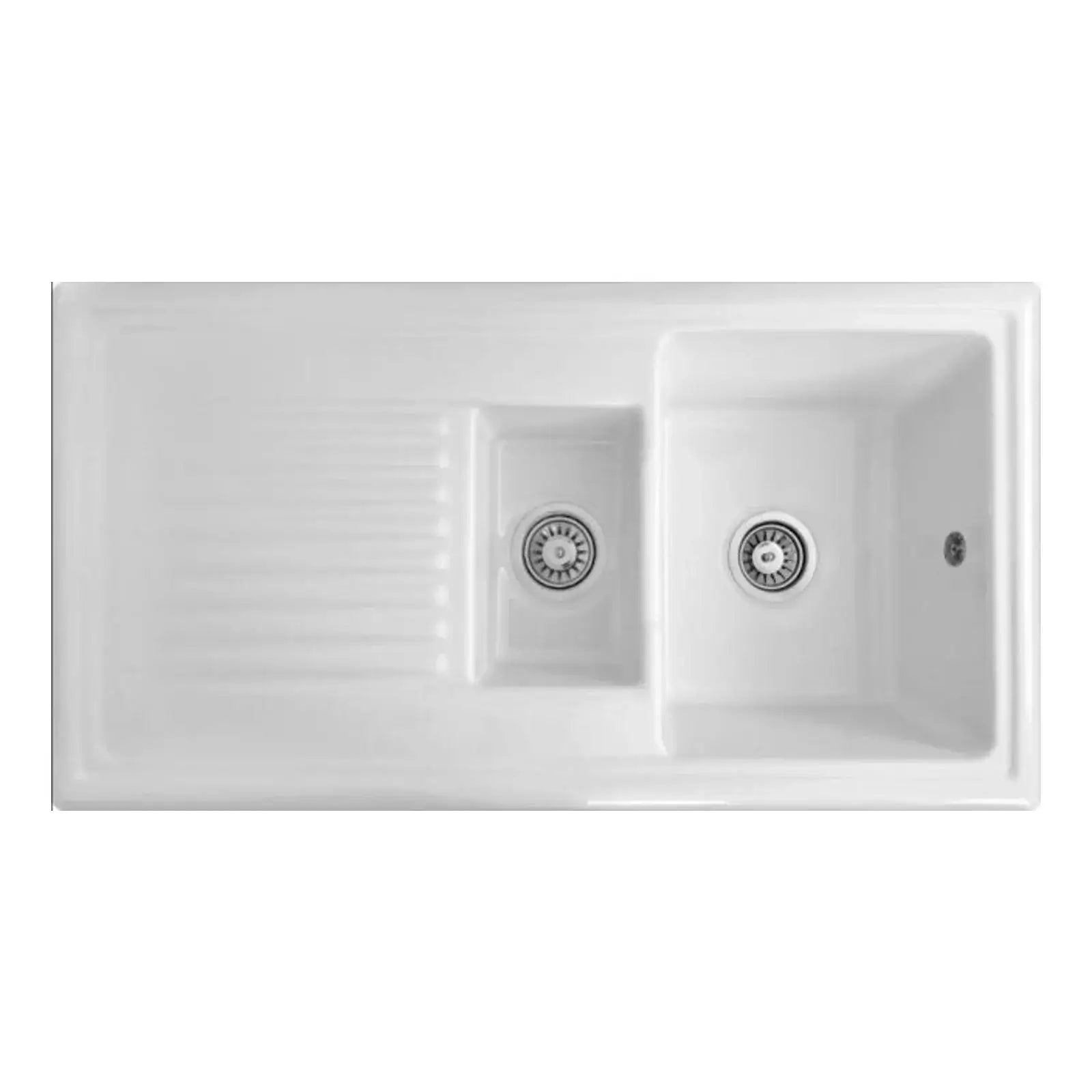 Reginox 1.5 Bowl White Ceramic Reversible Kitchen Sink & Waste RL301CW