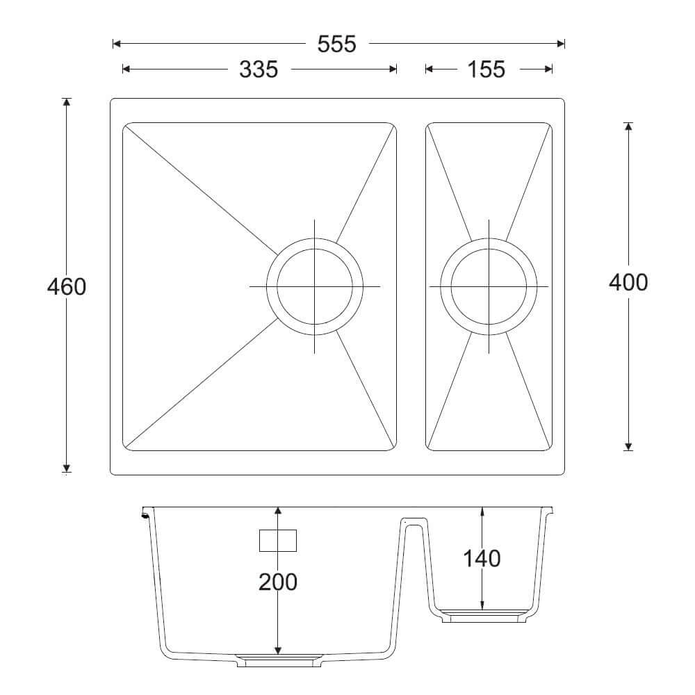Harlyn Sennen 1.5 Bowl Granite Kitchen Sink