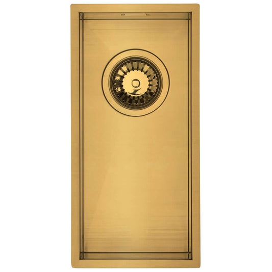 Astini Sotto 0.5 Bowl Brushed Brass PVD Stainless Steel Kitchen Sink & Waste SOTTO1840GOL