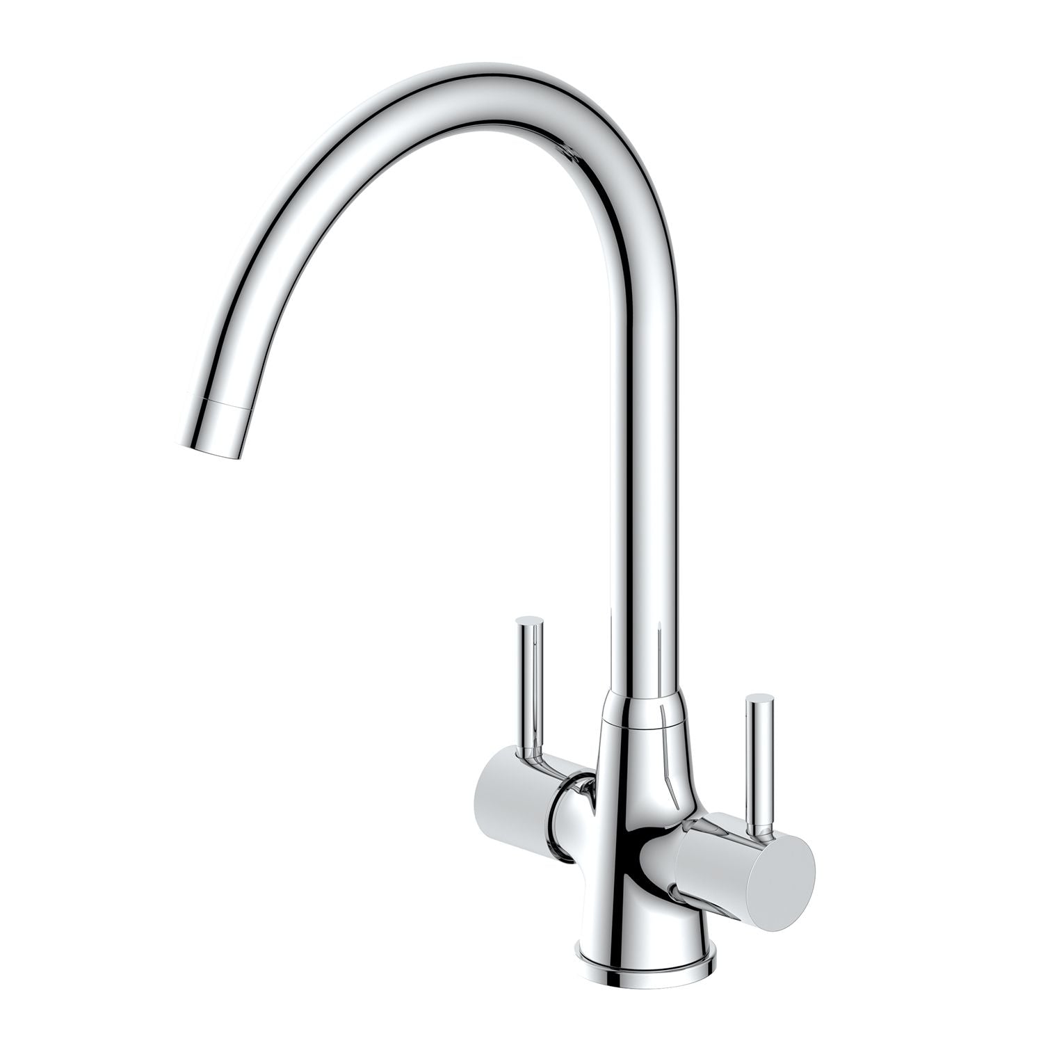 Reginox Thames Chrome Contemporary Twin Lever Kitchen Sink Mixer Tap