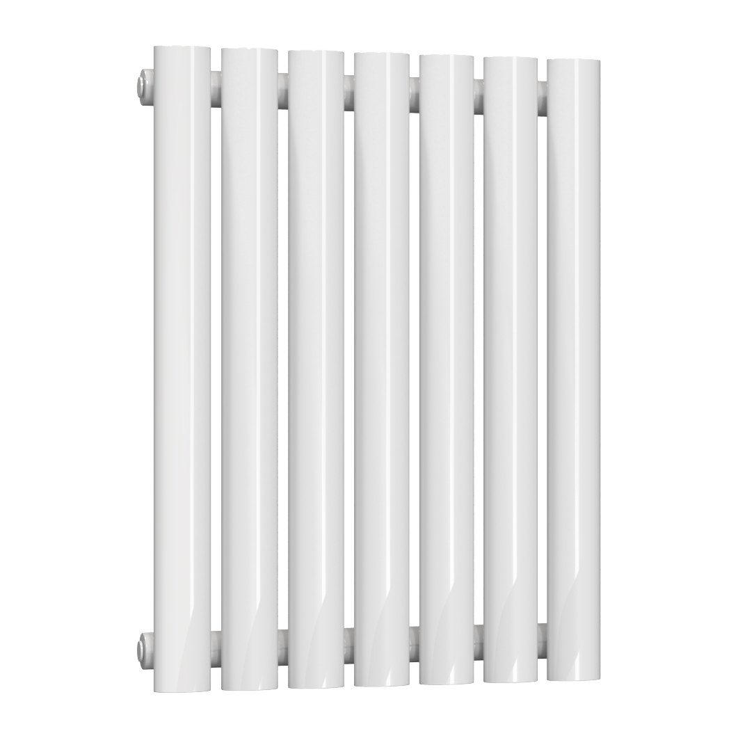 Reina Neva Horizontal Single Mild Steel Wall Mounted Heated Towel Rail Radiator White